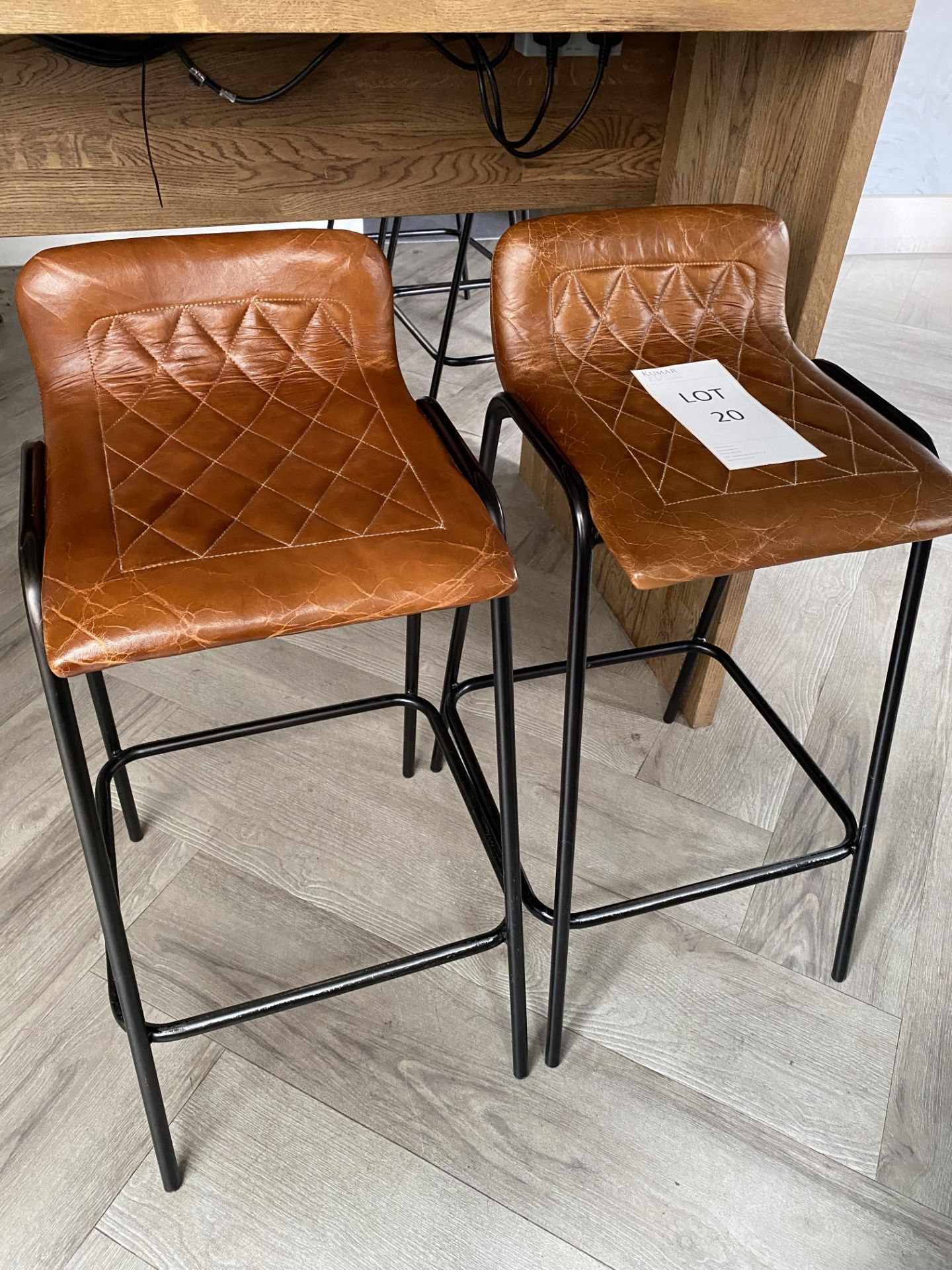 2x Leather Upholstered Bar Stools - New Cost £120 per stool - Image 2 of 2