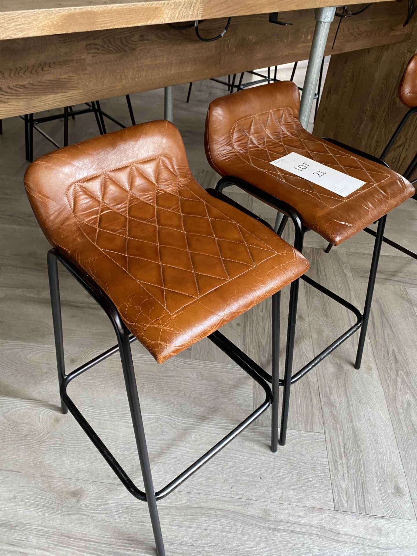2x Leather Upholstered Bar Stools - New Cost £120 per stool - Image 2 of 3