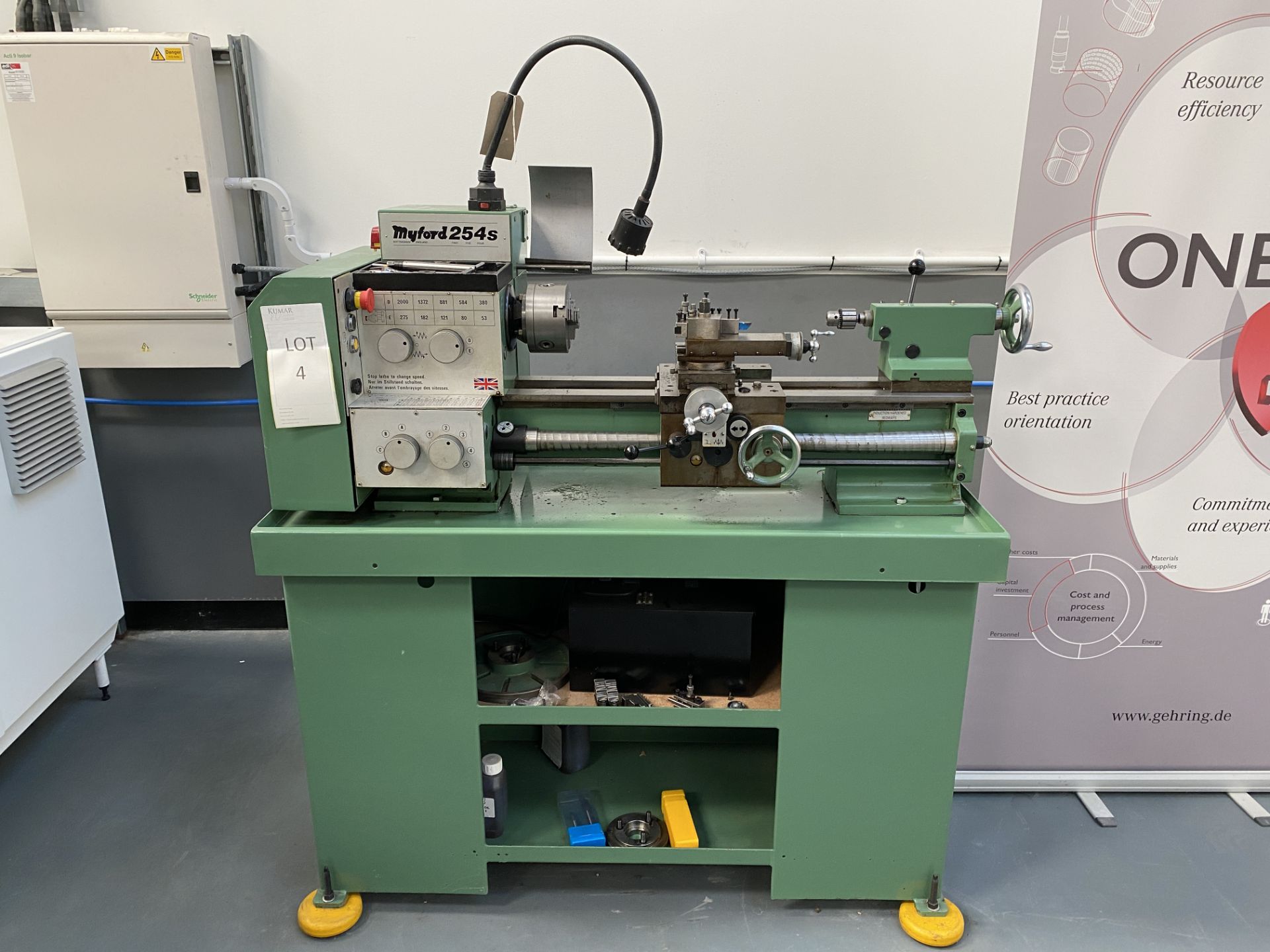 Myford 254s Hobby Lathe, Serial No. ZS164056 EIC with Powercross & Longitudinal Feeds with Tooling