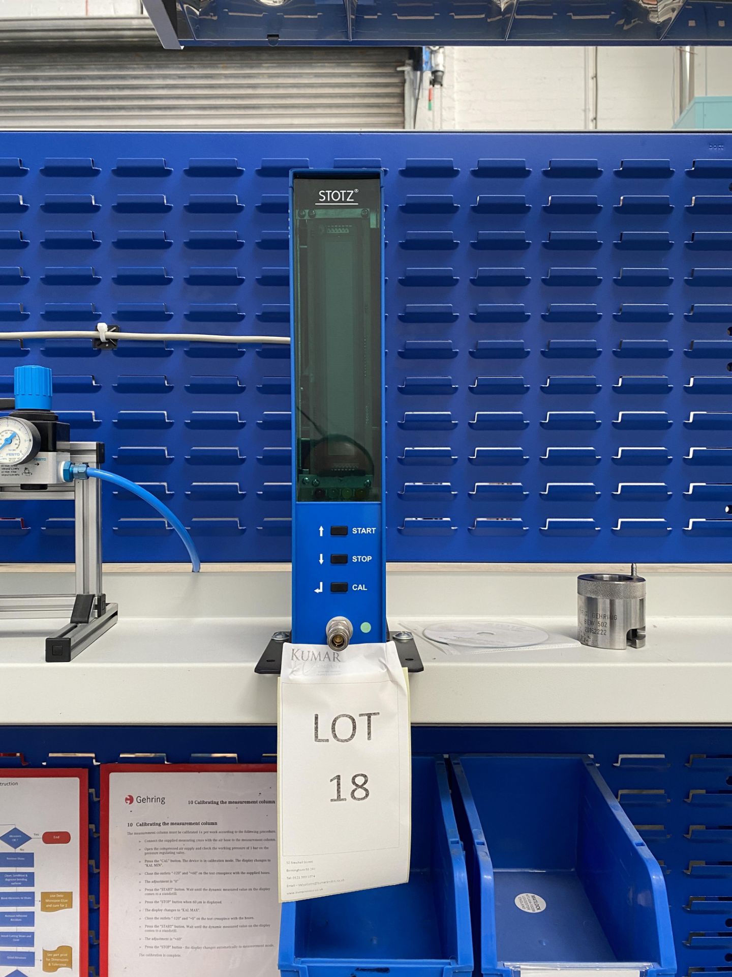 Stotz MLS - P Gauging Cylinder with Illuminated Column MLS 906X including Air Connection Pieces & - Image 2 of 5