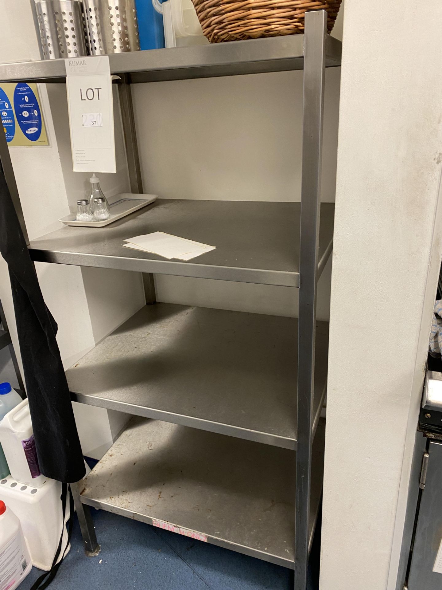 Stainless Steel 4 Shelf Storage Unit (does not include items) - Image 3 of 3