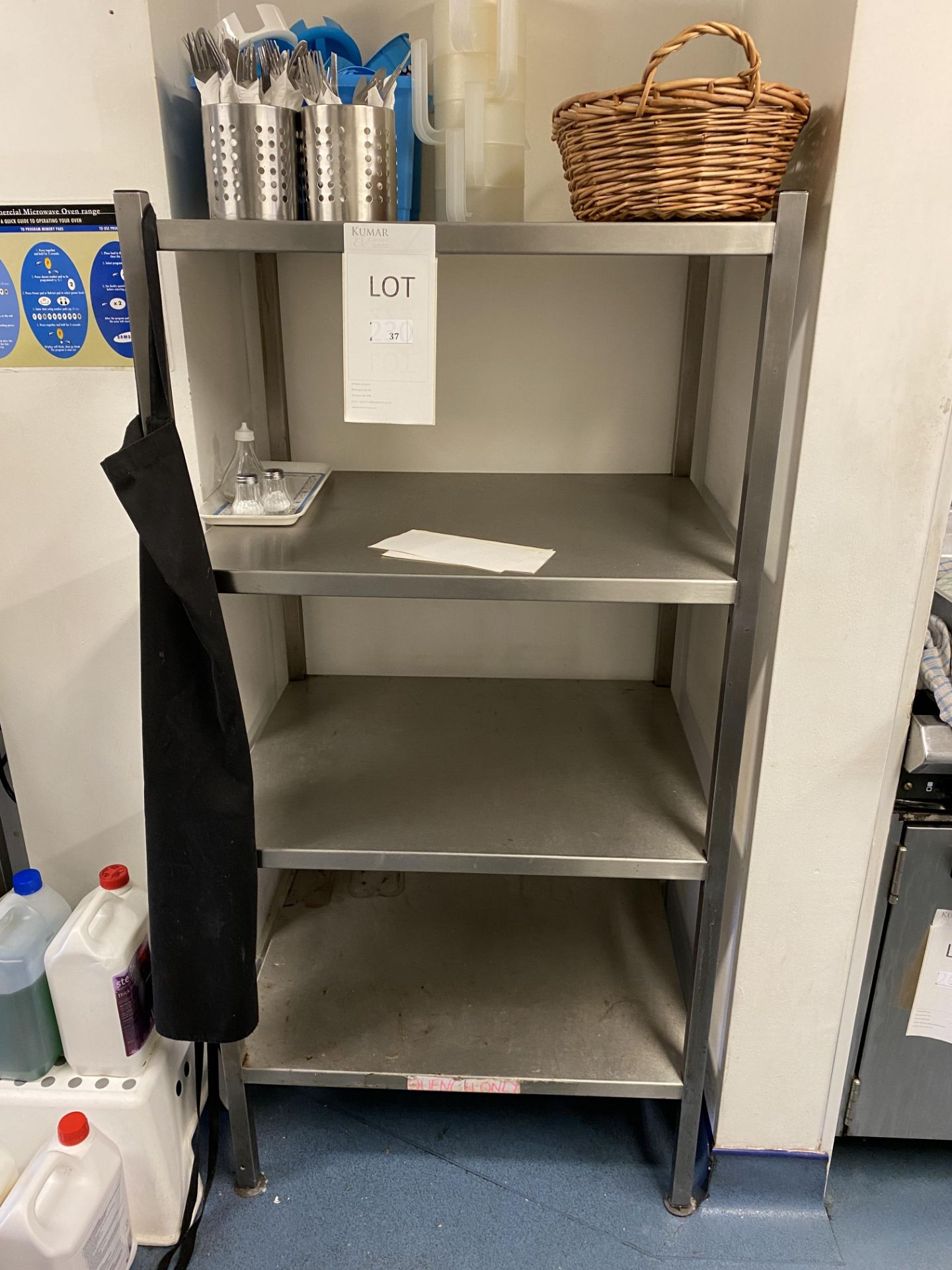 Stainless Steel 4 Shelf Storage Unit (does not include items) - Image 2 of 3