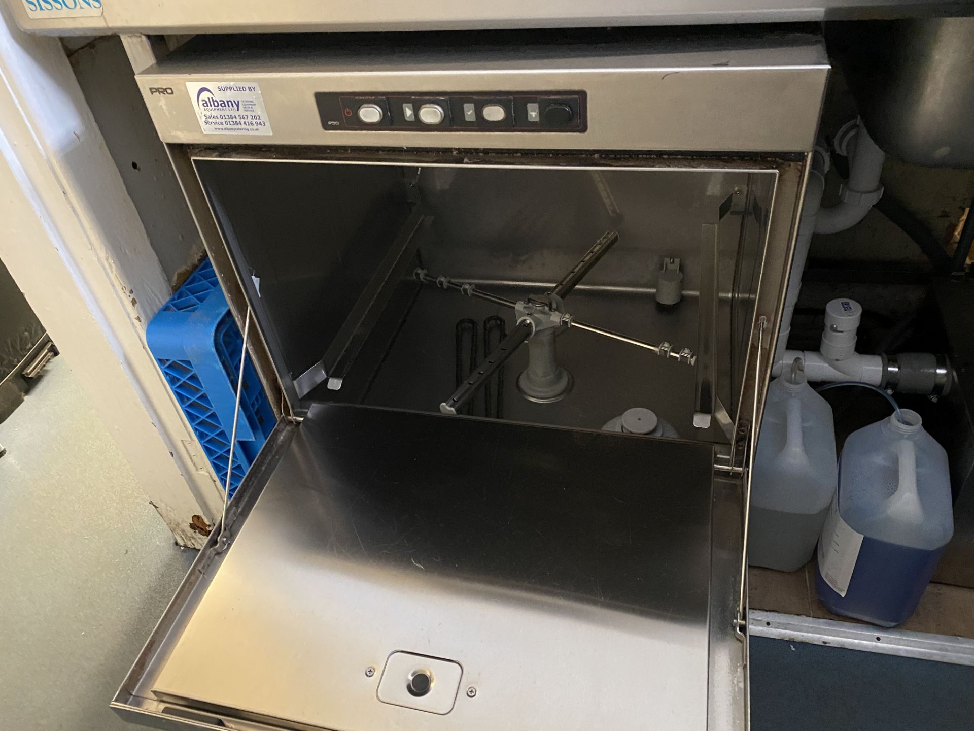 Sammic Pro Stainless Steel, Front Loading Dishwasher with 6 plastic trays and grease trap - Will - Image 5 of 8