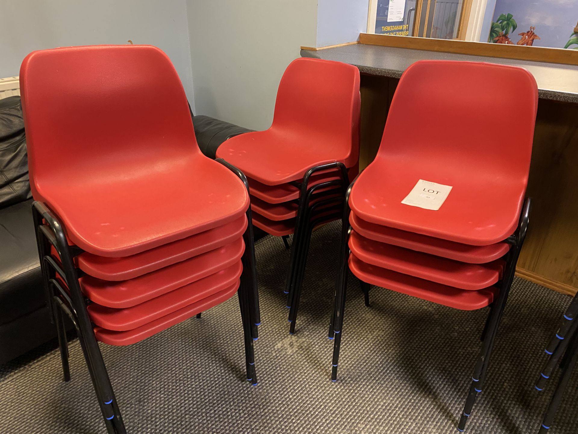 13x Red Plastic Chairs