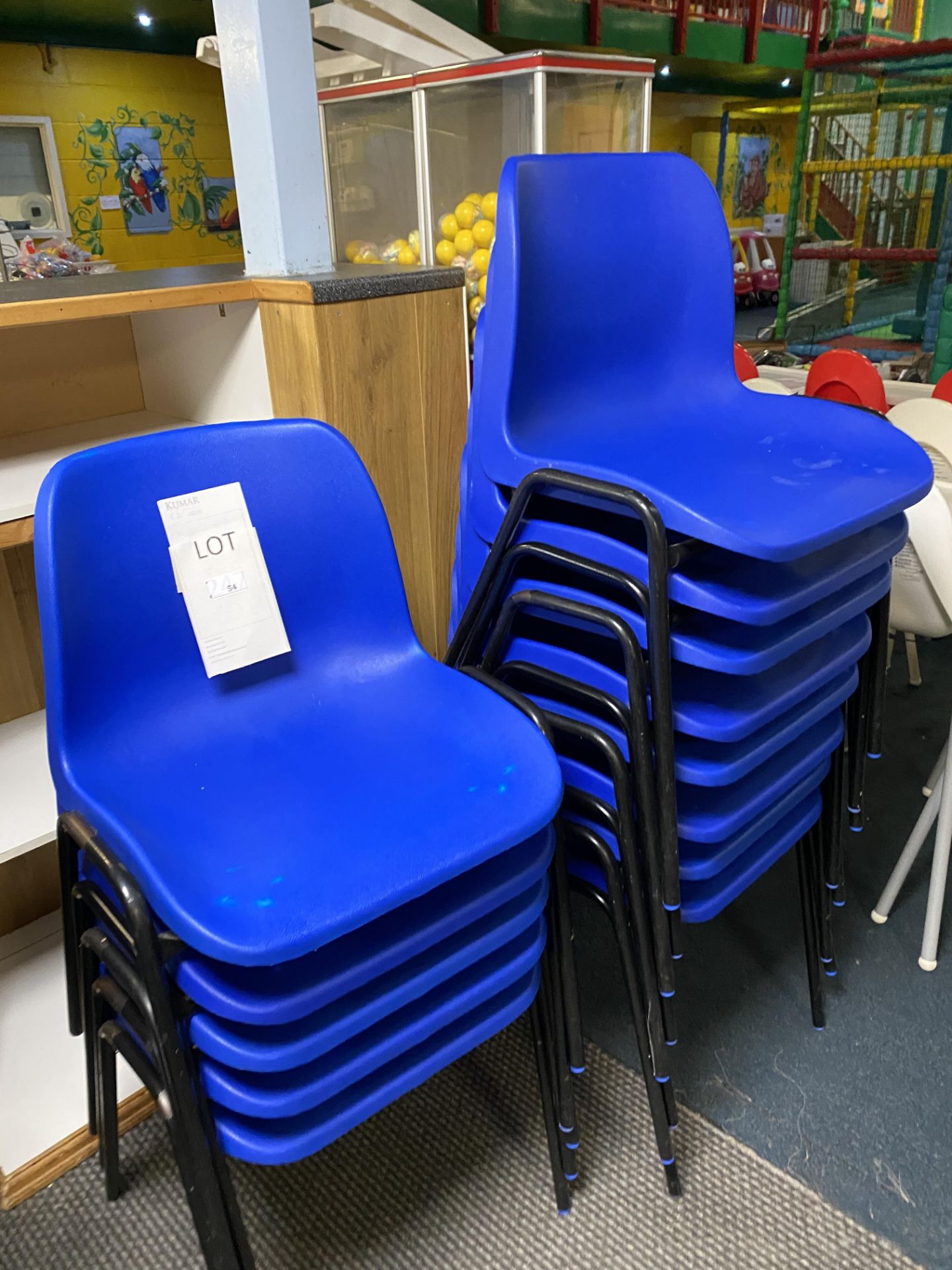 13x Blue Plastic Chairs