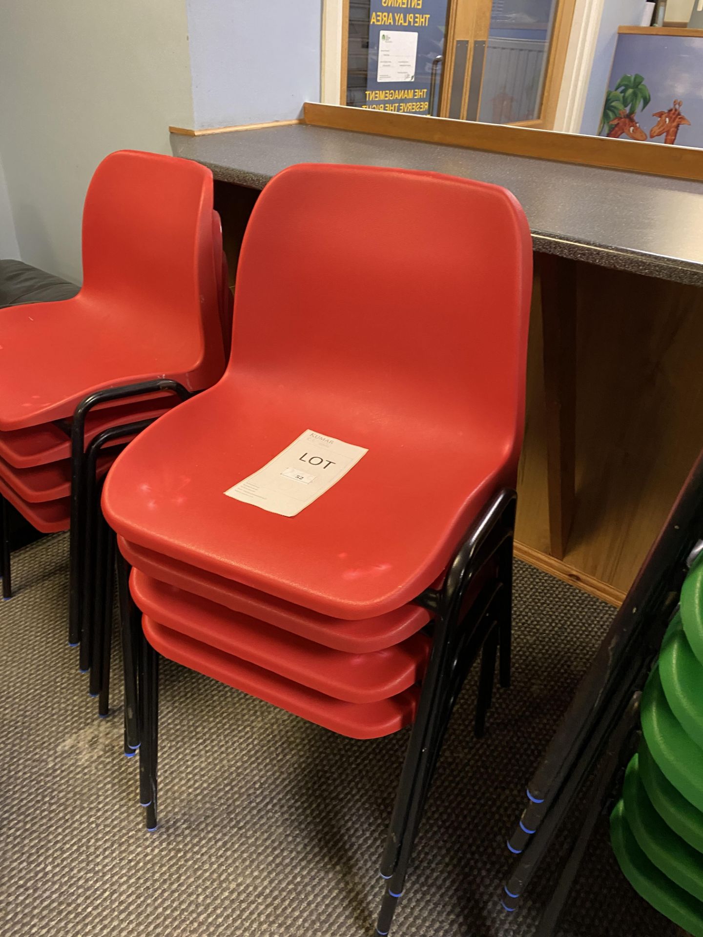 13x Red Plastic Chairs - Image 2 of 5