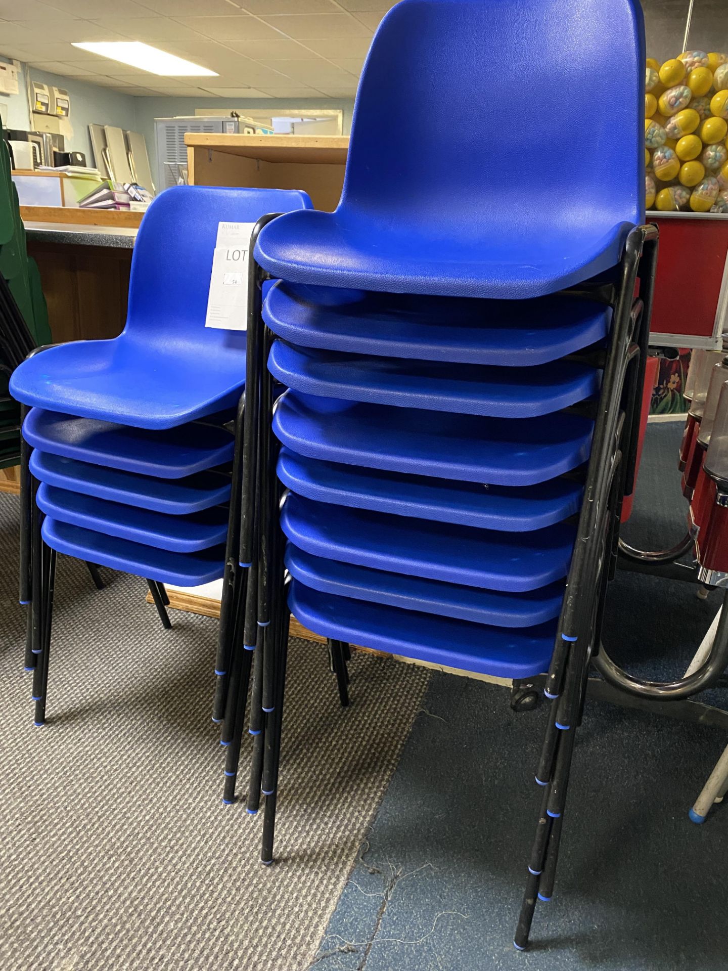 13x Blue Plastic Chairs - Image 2 of 3