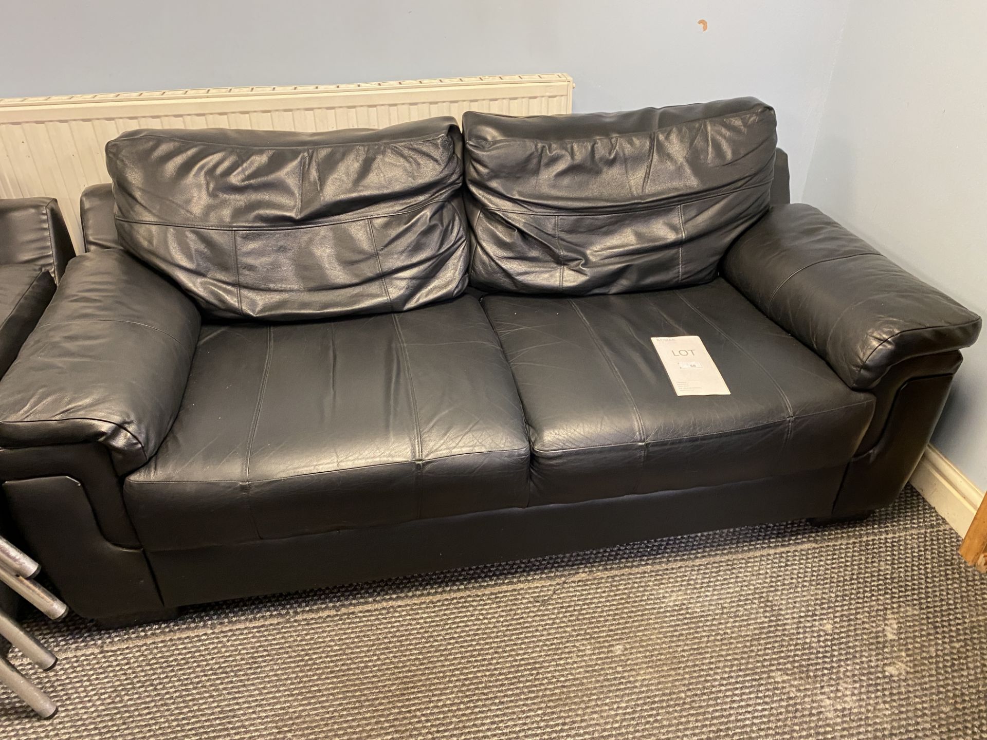 Black 2 seater leather sofa