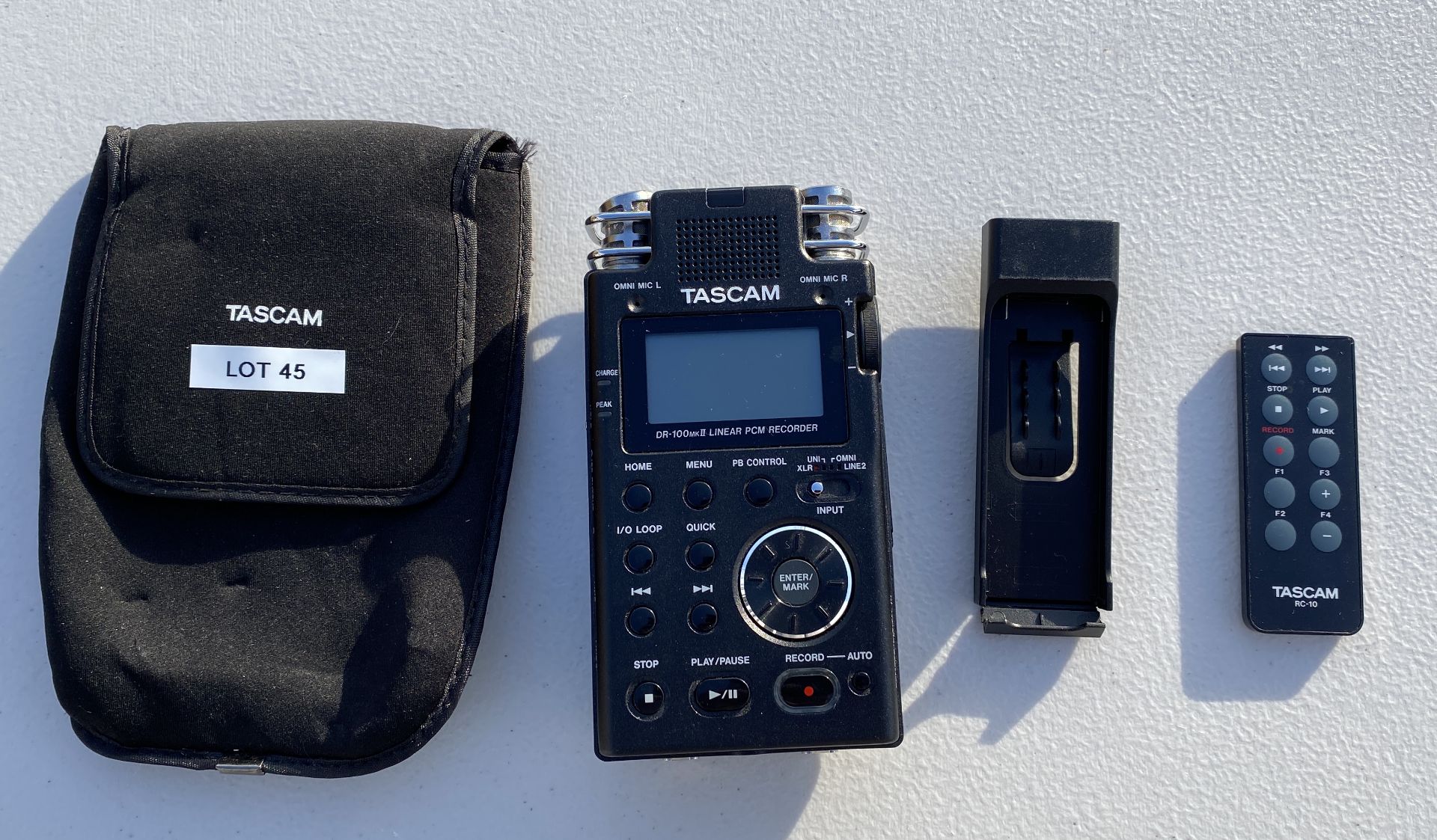 Tascam DR-100Mk II Linear PCM Recorder, with Remote Control with Cover and Carry Case, Serial No.