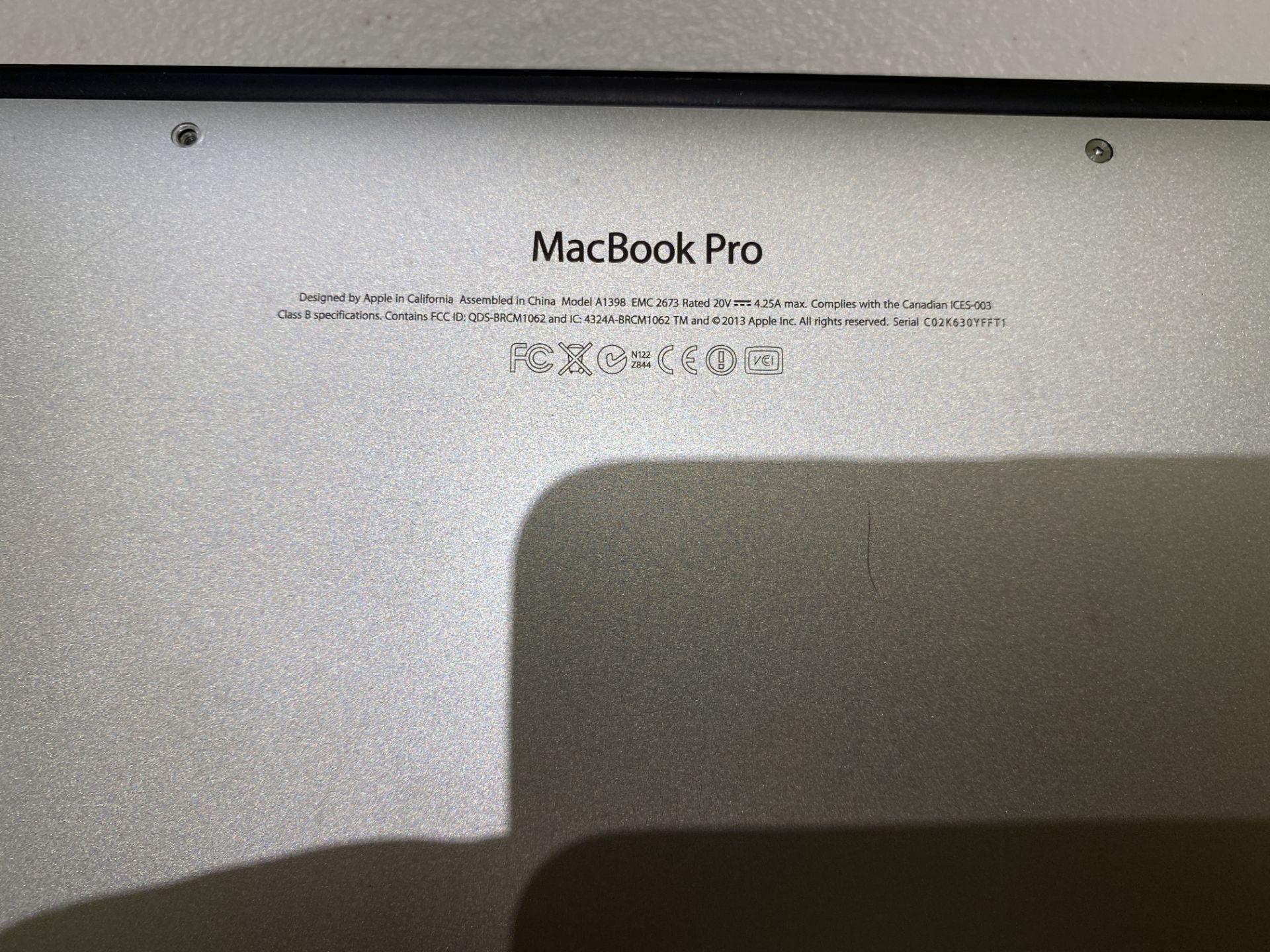 Apple Macbook Pro Retina 15" Early 2013 - Image 10 of 19