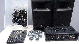 2 x Yamaha Stagepas 500 Speakers & Pro Sound N73HH 4 channel Amplifier/Mixer c/w Alto ZNX 862 6