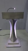 Ghost Silver Lectern c/w LED Light 1 PC Audio input 2 Microphone Input 1 Video HDMI Input for the