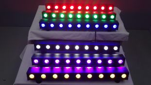 6 x Chauvet Quad 9 RGB LED Battens c/w Flight Case