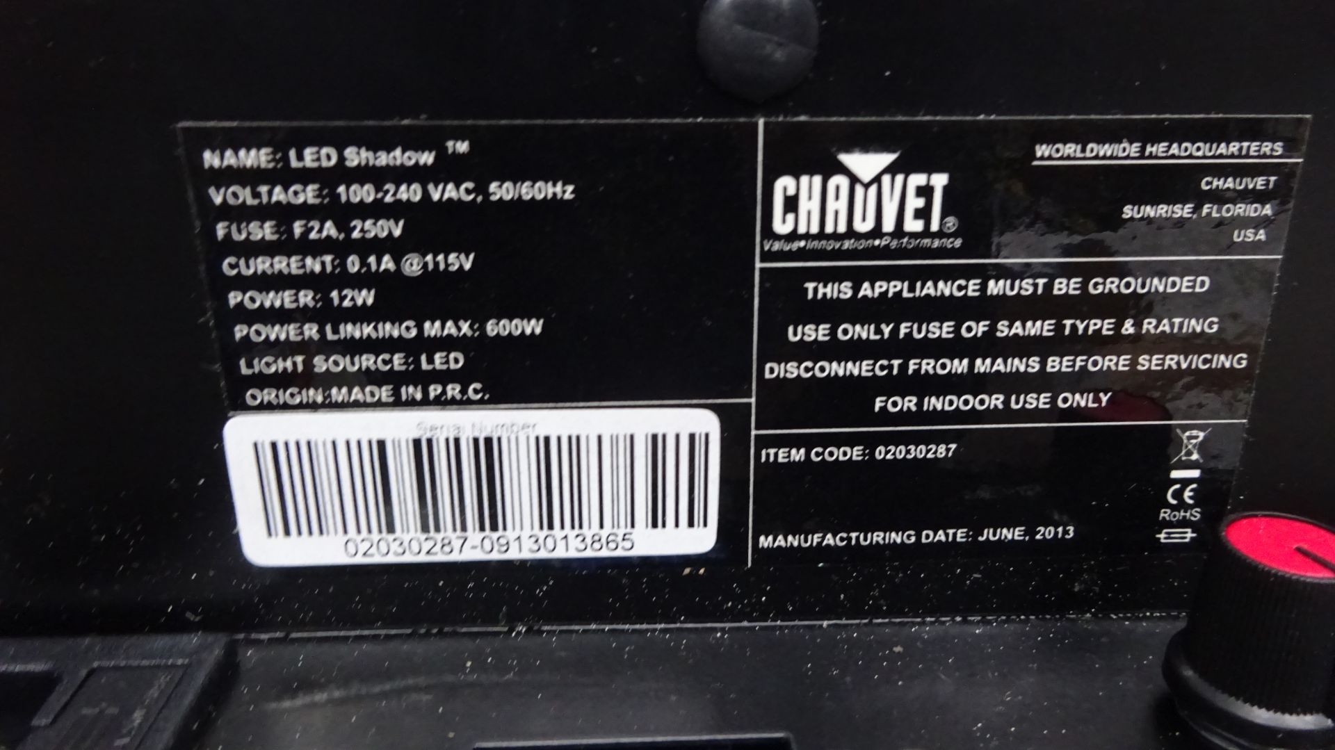 3 x Chauvet LED Shadow TFX-UV LED Lights - Image 3 of 12