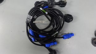 5 x 13amp Plugs to Powercon Cables