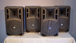 4 x RCF Art 310 MK3 Speakers c/w Padded Bags