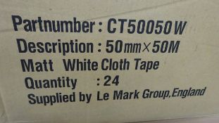 24 x Matt White Cloth Le Mark Gaffa Tape 50mm x 50m each roll