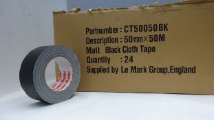 17 x Matt Black Cloth Le Mark Gaffa Tape 50mm x 50m each roll