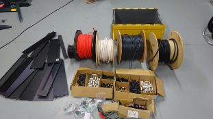 Assorted Drums of Cables & XLR Male & Female Connectors BNC Scrimp Tool and Blanking Plates for Rack