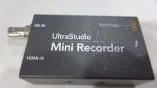 Black Magic Ultra Studio Mini Recorder c/w Focusrite Scarlotte Solo Live Steaming c/w Peli Case