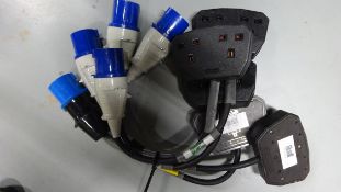 5 x 16amp Male to 13amp 2 way plug Socket