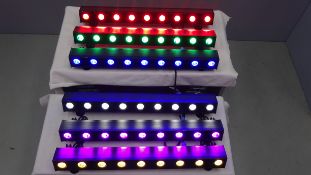 6 x Chauvet Quad 9 RGB LED Battens c/w Flight Case