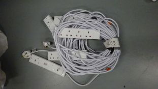 5 x 10m 4way Extension Cable White