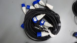 5 x 10m 16amp Male - 16amp Female Power Cable