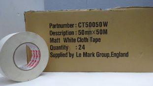 24 x Matt White Cloth Le Mark Gaffa Tape 50mm x 50m each roll