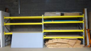 2 x Dexion Bays of Racking approx H 2.2 m x W 5.5m with 14 Cross Beams c/w 7 Boards