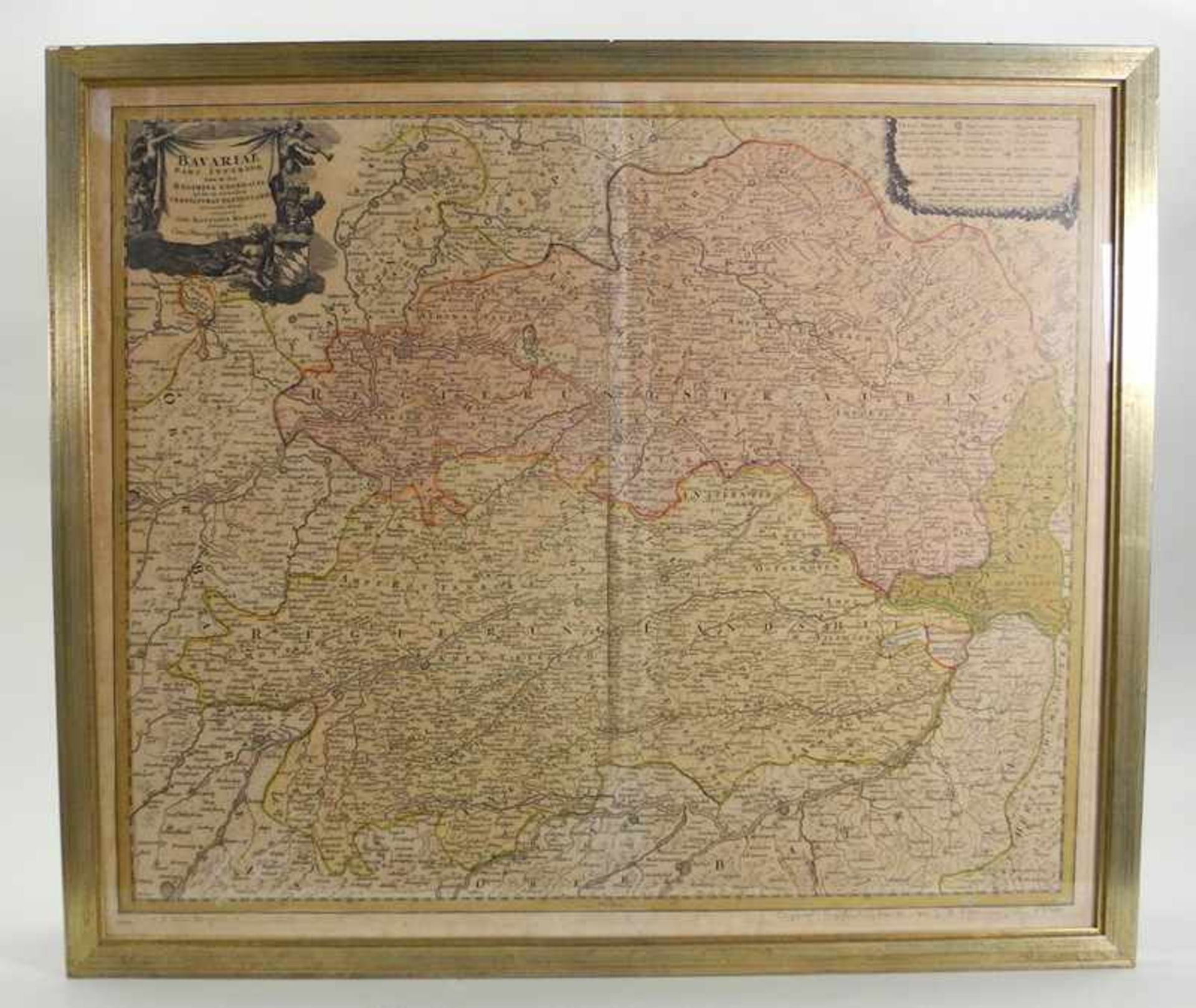 Historische Niederbayern-KarteAltkolorierter Kupferstich/Papier. Karte von Johann Baptist Homann aus - Bild 2 aus 5