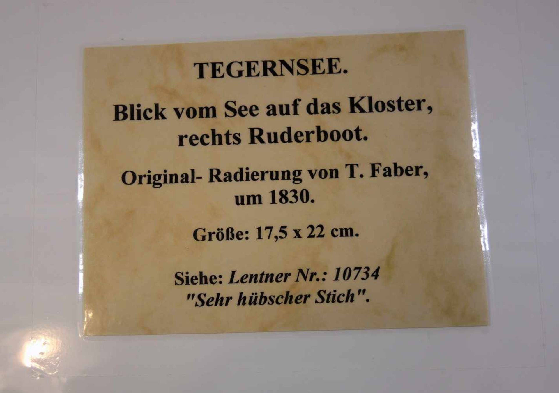 Karl Gottlieb Traugott Faber, 1786 Dresden - 1863 ebendaRadierung/Papier. Ansicht vom Tegernsee - Bild 2 aus 2