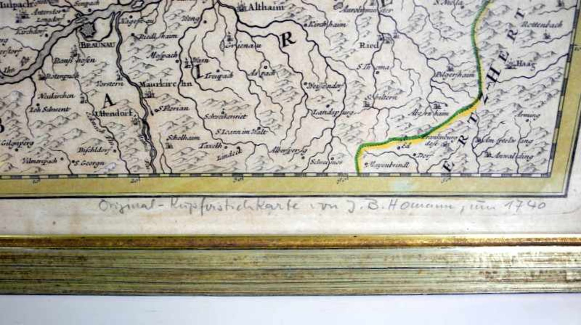 Historische Niederbayern-KarteAltkolorierter Kupferstich/Papier. Karte von Johann Baptist Homann aus - Bild 3 aus 5