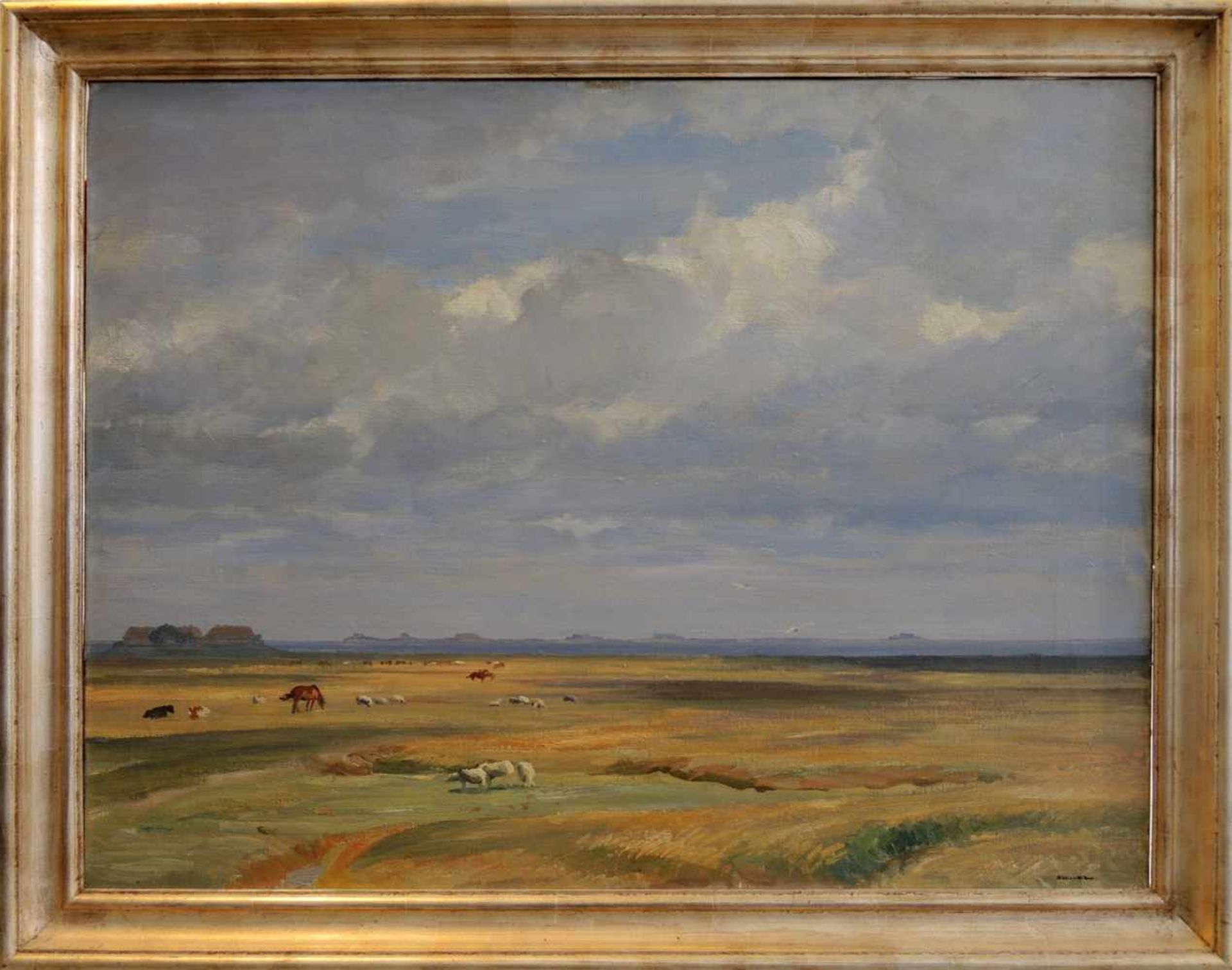 Josef Woldemar Keller-Kühne, 1902 München - 1991 MiesbachÖl/Leinwand. Weite Landschaft mit tiefem - Bild 2 aus 2