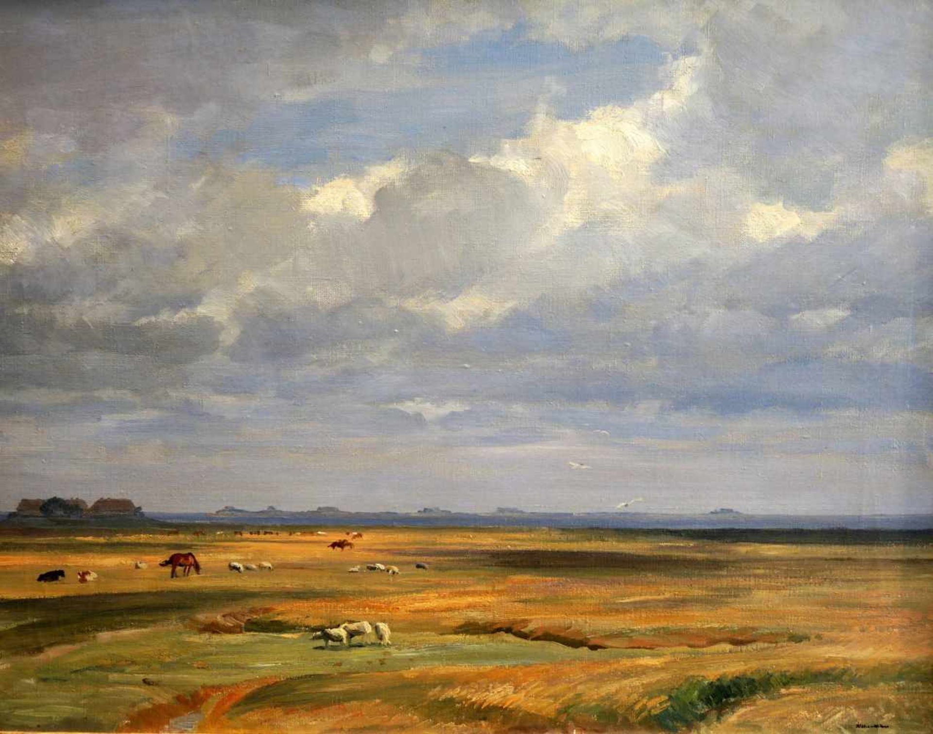 Josef Woldemar Keller-Kühne, 1902 München - 1991 MiesbachÖl/Leinwand. Weite Landschaft mit tiefem