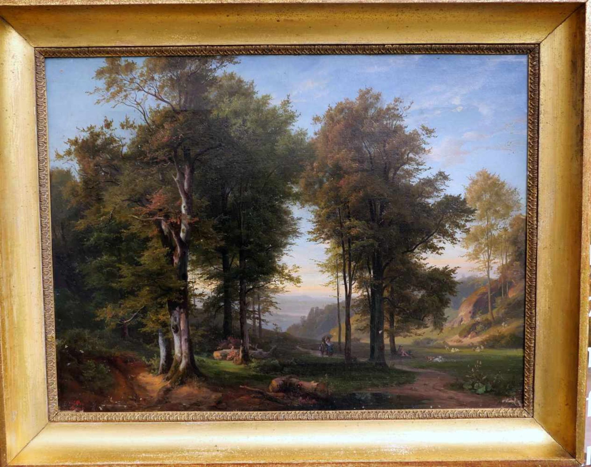 Friedrich Preller d. Ä., 1804 Eisenach - 1878 WeimarÖl/Leinwand. Ideale Waldlandschaft mit - Image 2 of 2