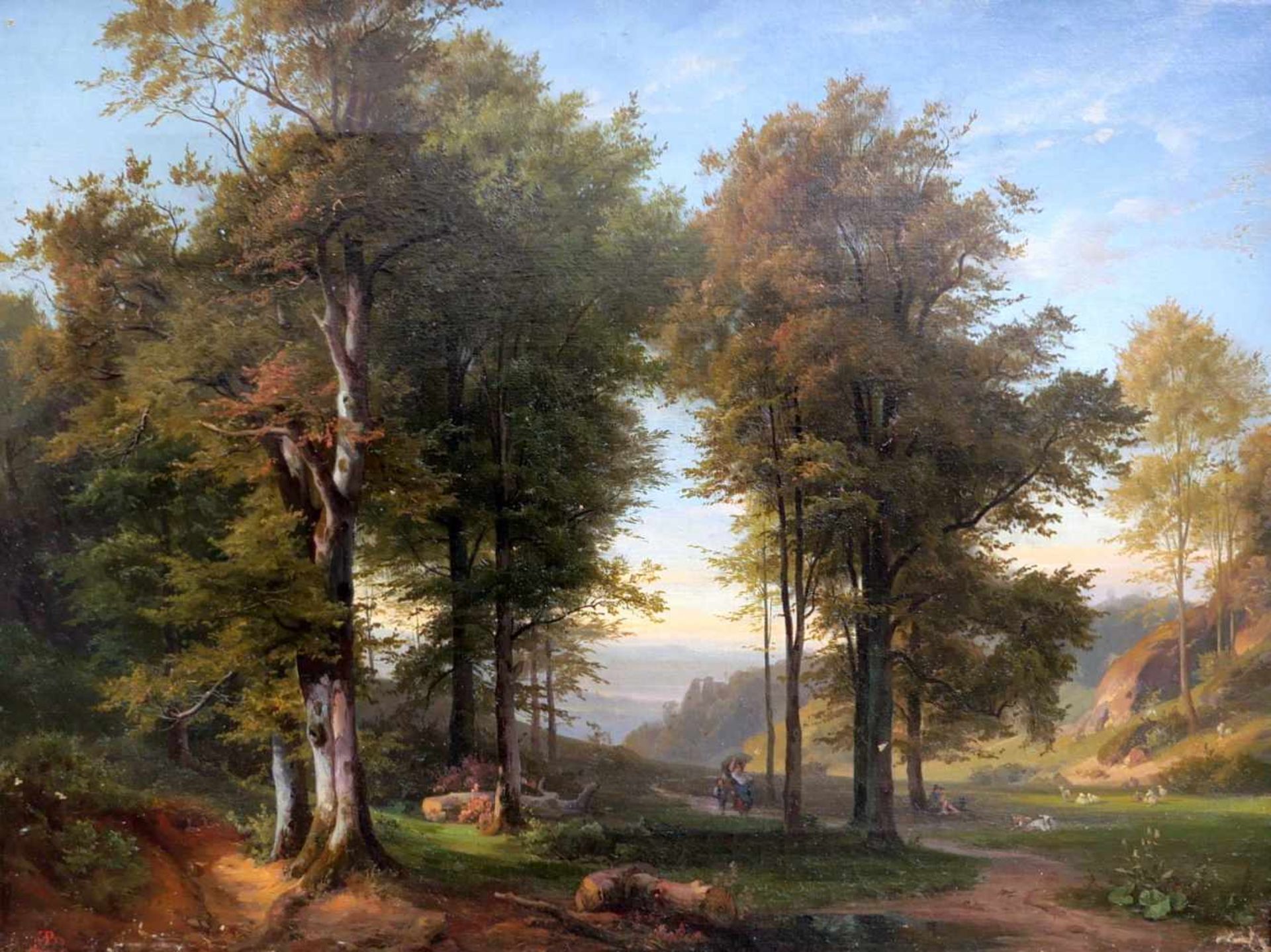 Friedrich Preller d. Ä., 1804 Eisenach - 1878 WeimarÖl/Leinwand. Ideale Waldlandschaft mit