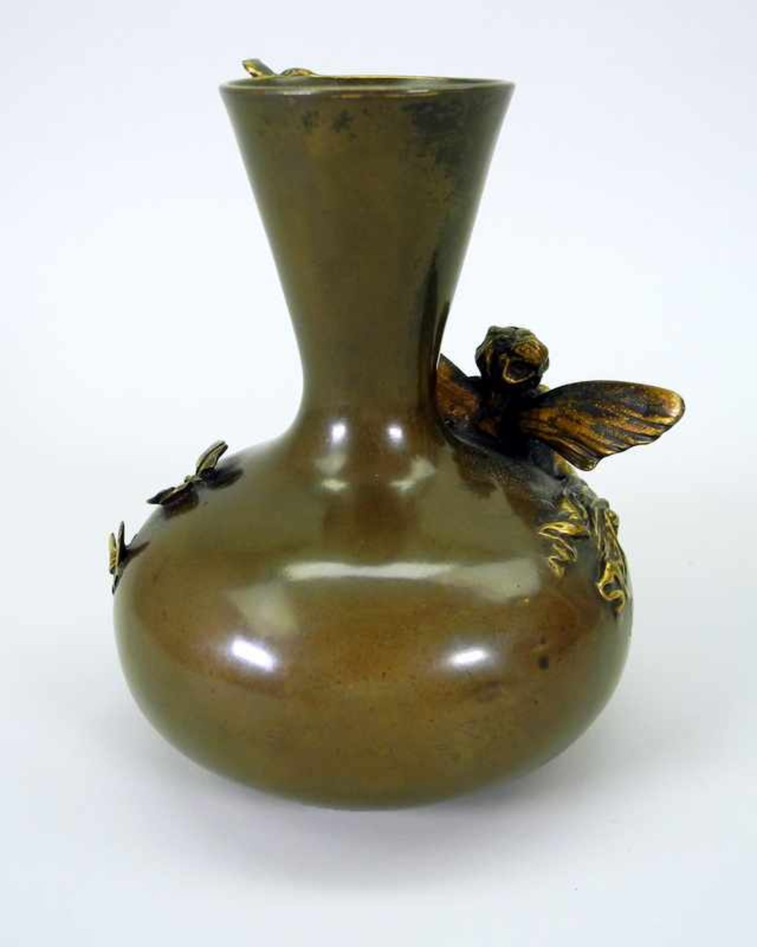 Louis-Ernest Barrias, 1841 Paris - 1905 ebendaBronze, braun patiniert. Feine Jugendstil-Vase mit - Bild 9 aus 11