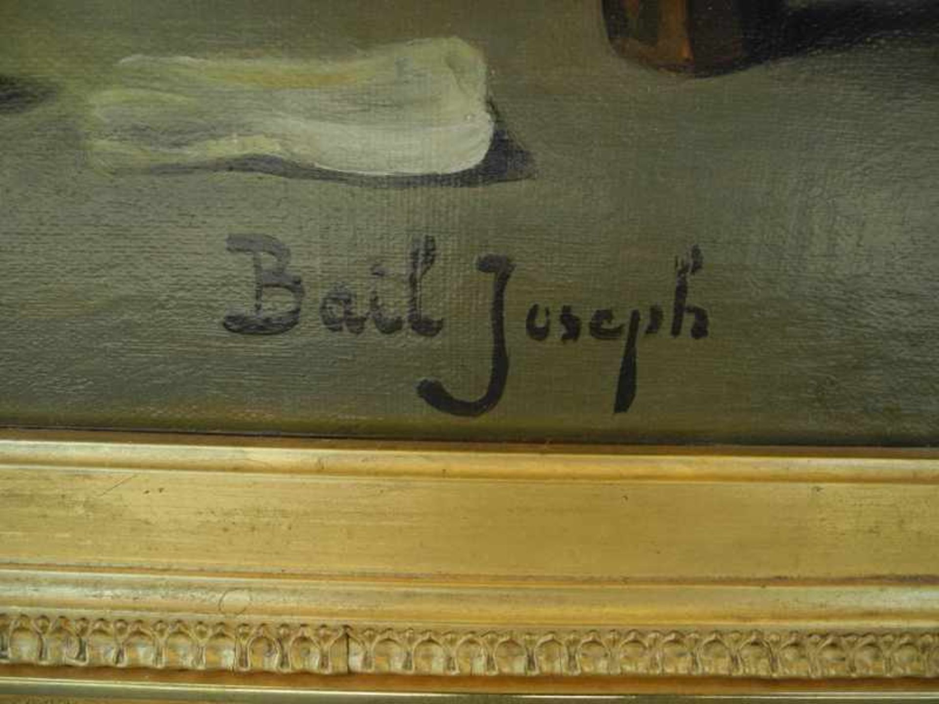 Joseph Bail, 1862 Limonest – 1921 ParisÖl/Leinwand, doubliert, “La Ménagère”. Joseph Bail kam aus - Image 3 of 6