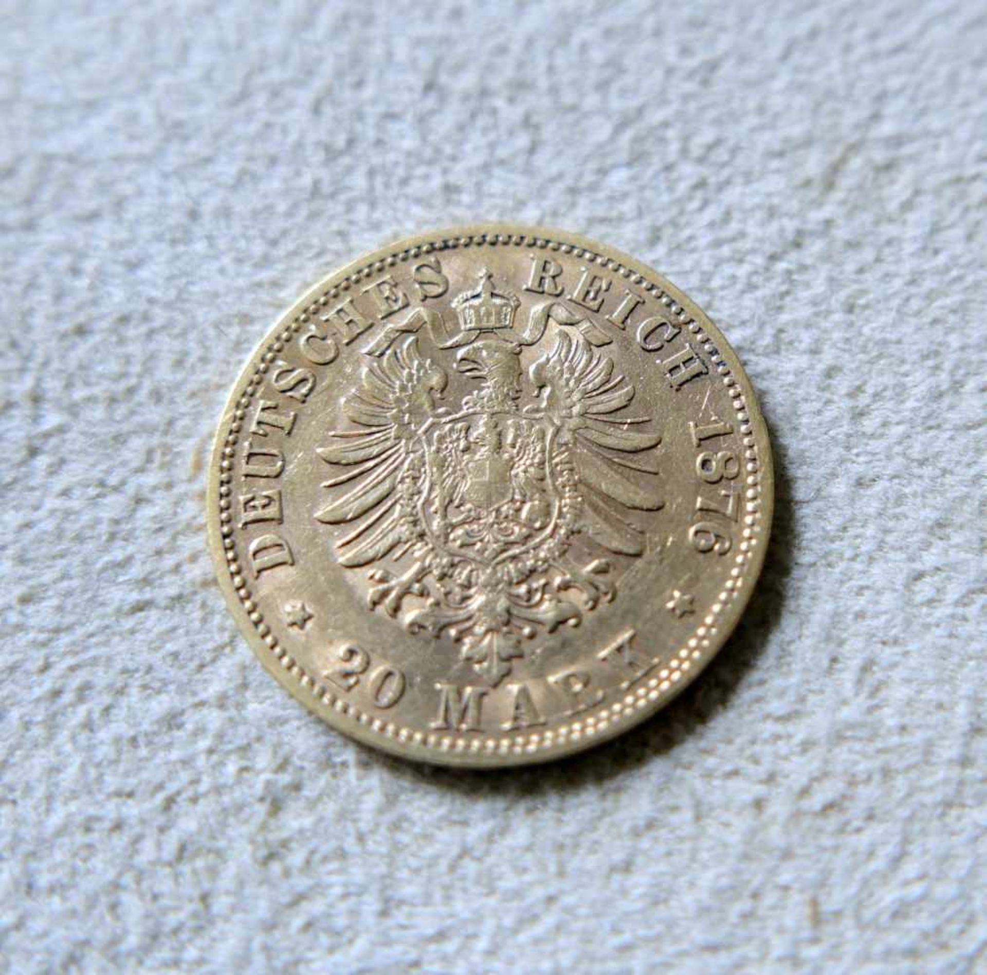 Goldmünze, 20 Reichsmark Albert König von SachsenGold. 20 Reichsmark Albert König von Sachsen. Gut - Image 2 of 2