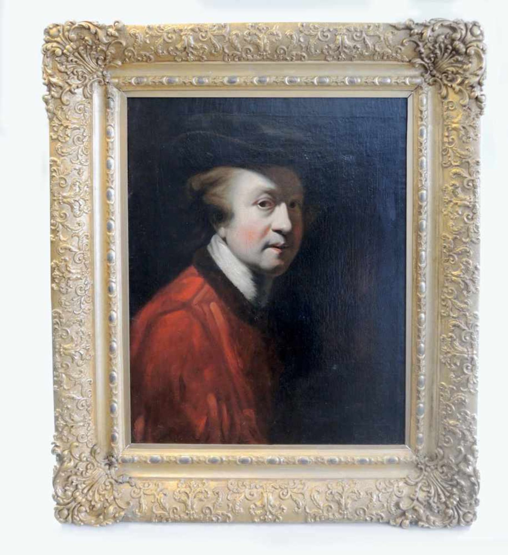 Porträt von Sir Joshua ReynoldsÖl/Leinwand. Teils doub., verso undeutlich beschriftet, wohl "A.M. - Image 2 of 2