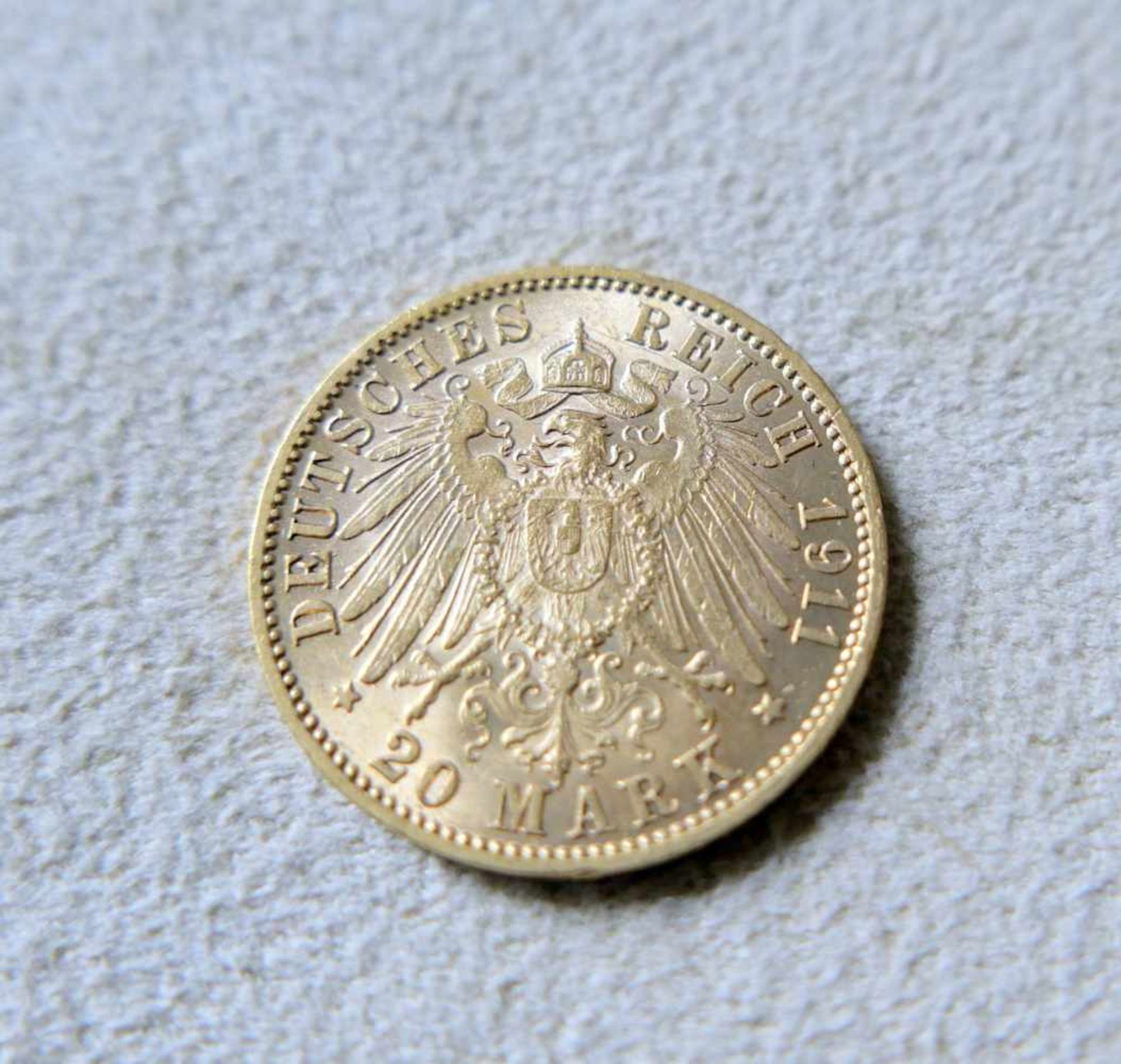 Goldmünze, 20 Reichsmark Friedrich II. Großherzog von BadenGold. 20 Reichsmark Friedrich II. - Image 2 of 2