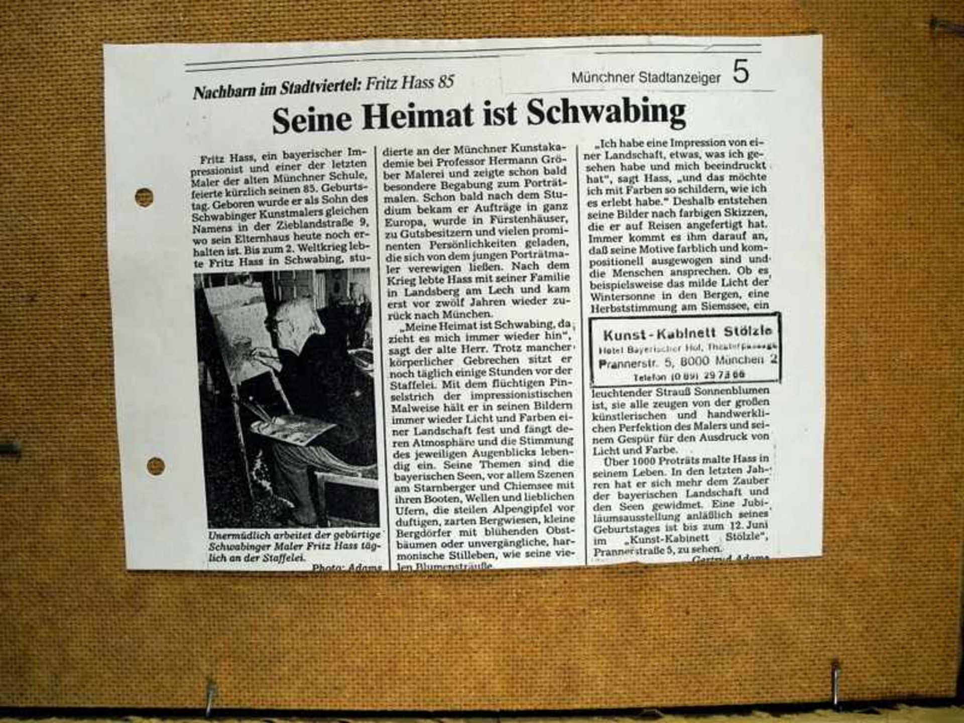 Fritz Hass, 1902 München - 1994 ebendaÖl/Hartfaserplatte. Anfangs machte sich Hass einen Namen als - Image 9 of 9