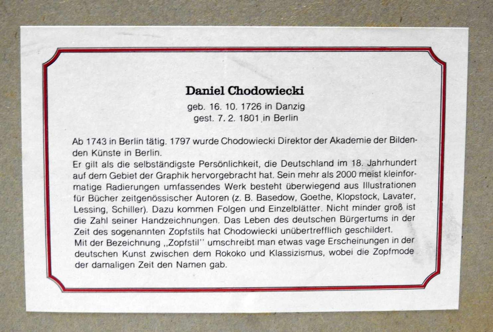 Daniel Chodowiecki, 1726 Danzig - 1801 BerlinLithographie/Papier. Zwei Männer vor dem Fenster - Bild 4 aus 4