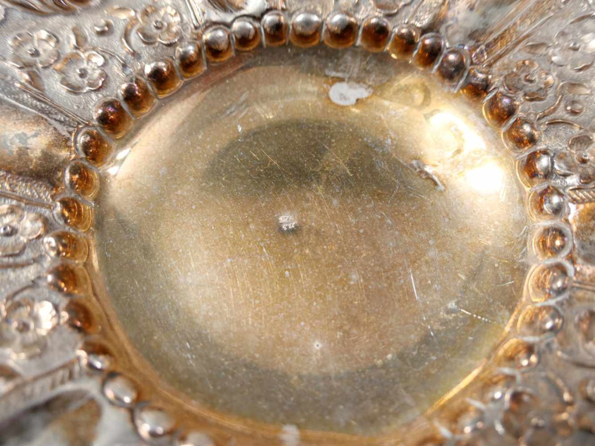Prunkvolle Silber-SchaleSterling Silber 925, im Spiegel mit Feingehaltsstempel. Rundschale mit - Bild 2 aus 2