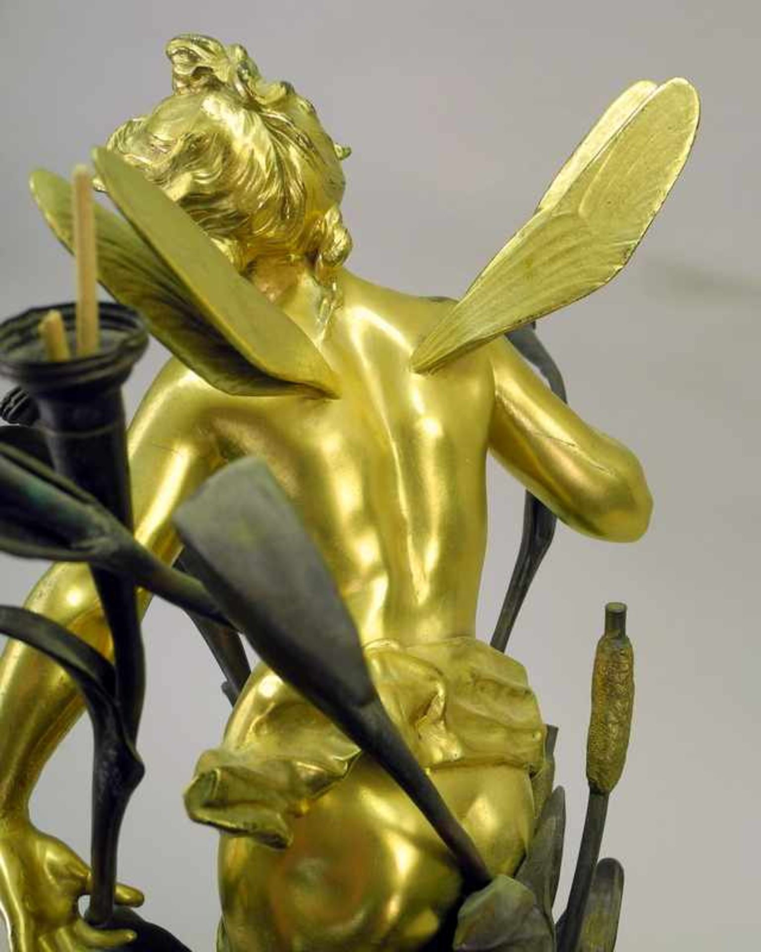 Gustavo Obiols Delgado, 1858 - 1902 SpanienBronze, gold und braun patiniert. Junge Nymphe mit - Image 4 of 13