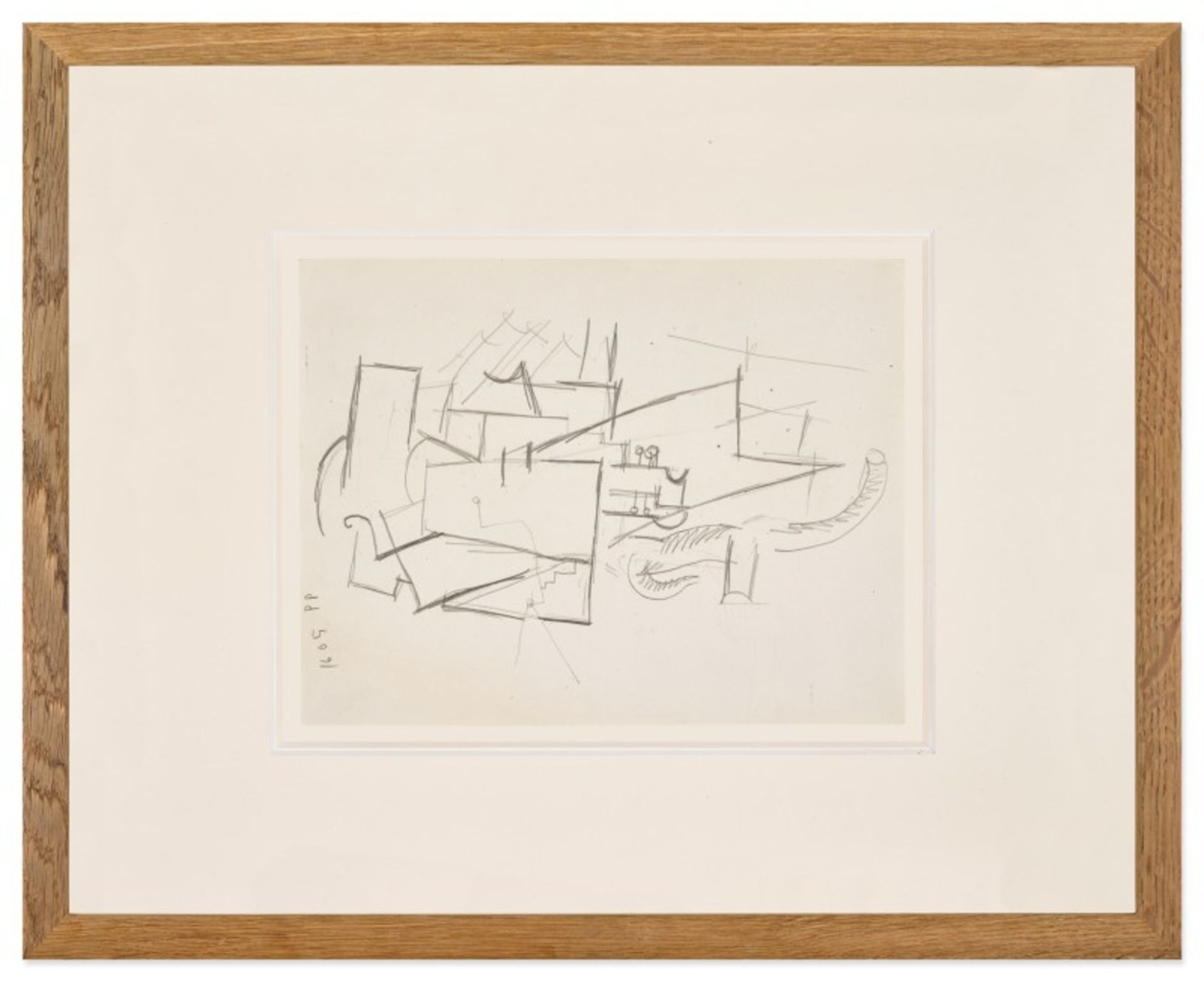 Pablo Picasso, 1881 Málaga – 1973 MouginsSeltene Bleistiftzeichnung/Velinpapier. "Violon sur une - Image 2 of 3