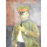 Militär BildnisAquarell/Papier. Darstellung eines Soldaten des Garde-Infanterieregimentes. Rechts