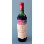 Chateau Mouton RothschildJahrgang 1970, Inhalt 1500 ml. Etikett mit einem Kunstwerk von Marc