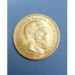 Goldmünze, 20 ReichsmarkGold. 20 Mark, Friedrich deutscher Kaiser König v. Preussen. A. Deutschland,